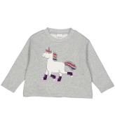 Freds World Sweatshirt - Hello Unicorn - Pale GrÃ¥marl