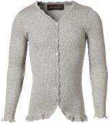 Rosemunde Cardigan - Silke/Bomull - Rib - Light Grey Melange