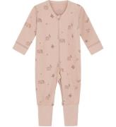 Hust and Claire Onesie - Ull/Bambu - Manu - Rose Cloud m. Djur