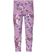 Name It Leggings - NmfVivian - Pastel Lavender m. Blommor