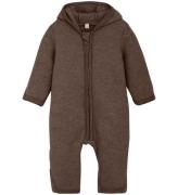 Huttelihut Overall - Ullfleece - Brown Melange m. Ã?ron