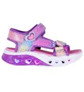 Skechers Sandaler m. Ljus - Flutter Hearts - Lavender/Multi