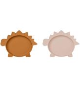 Liewood Tallrikar - Silikon - 2-pack - Olivia - Dino Rose/MÃ¥ste