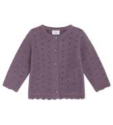 Hust and Claire Cardigan - Stickad - Caren - Dark Plum m. HÃ¥lmÃ¶n