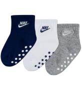 Nike Strumpor - 3-pack - Halkfri - MarinblÃ¥/Vit/GrÃ¥