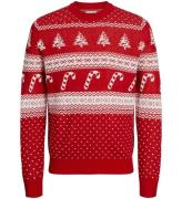 Jack & Jones Tröja - JjXmas - Stickad - Scarlet Sage w. Cloud Da