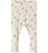 Name It Leggings - Rib - NbfOsha - Peyote Melange m. Blommor