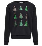 Kids Only Sweatshirt - KogYda - Xmas Life - Black/julgran