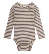 Petit Piao Body L/æ - Rib - Modal - Dusty Violet/Dark Off White