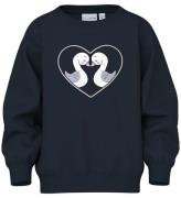 Name It Sweatshirt - NmfVenus - Dark Sapphire/Heart Svanar