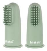 Haakaa Fingertandborste - 2-pack - Ã?rta Green