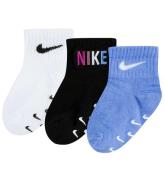 Nike Strumpor - 3-pack - Halkfri - Vit/Svart/Blå