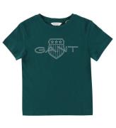 GANT T-shirt - Avslappnad kontrast Shield - Deep Forest