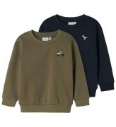 Name It Sweatshirts - NmmVallen - 2-pack - Dusty Olive/Dark Sapp