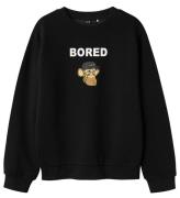 LMTD Sweatshirt - NlmAbrosso BoredOFD - Svart m. Tryck