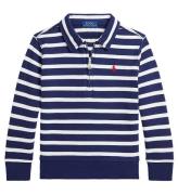 Polo Ralph Lauren Pikétröja m. Dragkedja - Marinblå/Vitrandig