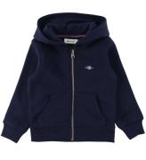 GANT Cardigan - Shield Zip - Evening Blue