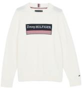 Tommy Hilfiger Tröja - Stickad - Ivory Petal m. Flagga