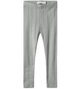 Name It Leggings - Noos - NmfJulia - Grey Melange m. Hålmönster