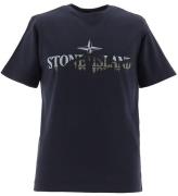 Stone Island T-shirt - Marinblå Blue m. Tryck