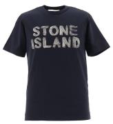 Stone Island T-shirt - MarinblÃ¥ Blue m. Tryck