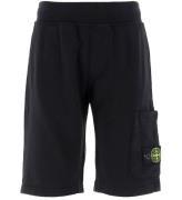 Stone Island Sweatshorts - Svart m. Logo