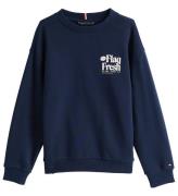 Tommy Hilfiger Sweatshirt - Fun Flagga - Dark Natt MarinblÃ¥