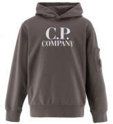 C.P. Company Hoodie - M ökengrå m. Vit