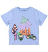 Stella McCartney Kids T-shirt - LjusblÃ¥ m. PlÃ¥ster