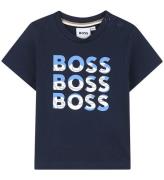 BOSS T-shirt - MarinblÃ¥ m. Tryck