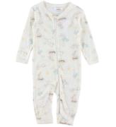 Joha Onesie - Ull/Silke - Off White m. Tryck