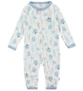 Joha Onesie - Ull - Ljusblå m. Tryck