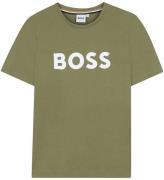 BOSS T-shirt - Dark Green m. Vit