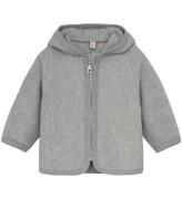 Huttelihut Cardigan - Fleece - Ljusgrå Mererad