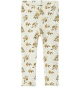 Lil' Atelier Leggings - Rib - NbfGavo - Turtledove/Lemon