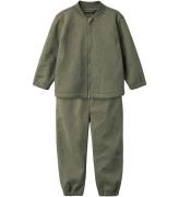 Name It Softshell set m. Fleece - NmmMars - Quilt - Dusty Olive