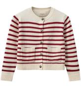 Sofie Schnoor Cardigan - Stickad - Off White/Röd