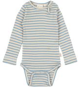 Petit Piao Body l/ä - Rib - Modal - Allure Blue/Dark Off White