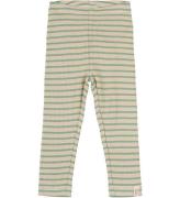 Petit Piao Leggings - Rib - Modal - Granit Green/Dark Off White