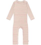 Petit Piao Onesie - Rib - Modal - Ljust Rose/Dark Off White