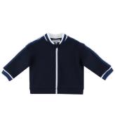 Emporio Armani Cardigan - MarinblÃ¥ m. Vit