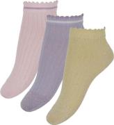 MP Ankelstrumpor - 3-pack - Petra - Guld/Lila/Rosa m. Glitter