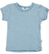 Joha T-shirt - Rib - Ull/Silke - Off White/Blå