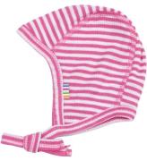 Joha Babyhjälm - Rib - Ull/Silke - Off White/Rosa