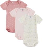 Petit Bateau Body k/ä - 3-pack - Rosa/Vit