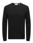 Onspanter Reg 12 Struc Crew Knit Noos Black ONLY & SONS