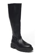 Slfemma High Shafted Leather Boot B Black Selected Femme