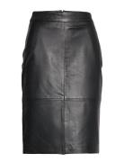 Slfmaily Hw Leather Skirt Noos Black Selected Femme