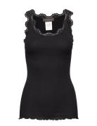 Silk Top W/ Lace Black Rosemunde