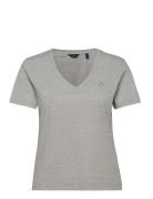 Original V-Neck Ss T-Shirt Grey GANT